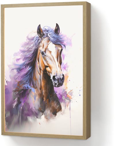Nachtlampje 40x60 cm - Kinder lamp - Paard - Dieren - Meiden - Paars - Bruin - Tafellamp kinderkamer draadloos - Slaapkamer lampje - Bedlamp kinderen - Kinderlampje - Wandlamp babykamer - Nachtlampjes