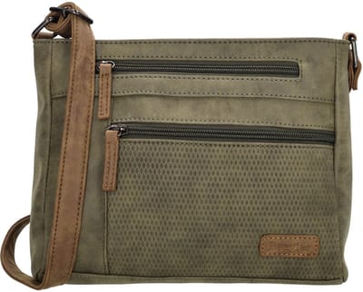 Beagles Brunete Crossbody Schoudertas - Handige Ritsvakken - Olijfgroen