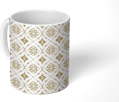 Mok - Koffiemok - Ornament - Klassiek - Goud - Mokken - 350 ML - Beker - Koffiemokken - Theemok
