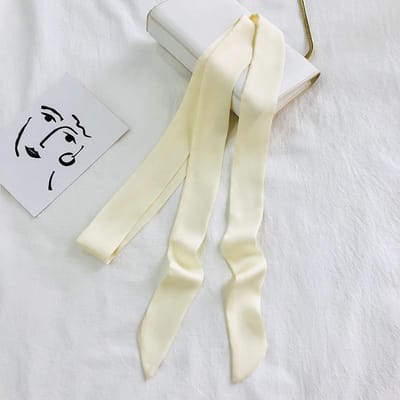 5x200cm Lange Dunne Haar Sjaal Voor Vrouwen Zijdezachte Satijnen Hoofdband Leuke Necksjaal Effen Kleuren Mode Tas Sjaals Voor Dames beige