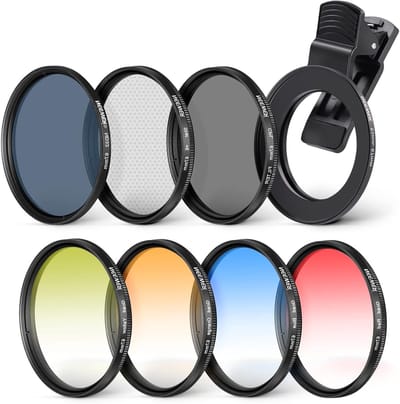 Lens Filter Set 67mm met Telefoonlens Clip, CPL, ND32 en Sterfilter voor iPhone en Camera's zoals Canon, Nikon en Sony