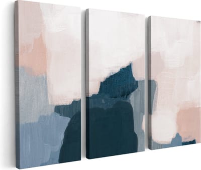 Artaza Canvas Schilderij Drieluik Abstracte Kunst Handgeschilderd - 180x120 - Groot - Foto Op Canvas - Canvas Print