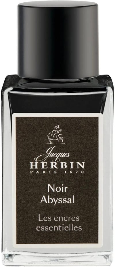 Jacques Herbin Vulpen inkt - Inktfles Essentielles - Noir Abyssal - 15 ml - Zwart