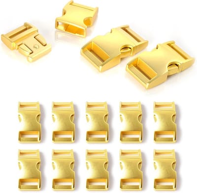 10-delige Set Steeksluitingen 5/8 inch Goudkleurig Metaal voor Paracord en Banden