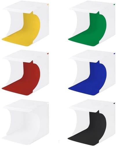 Allecto - Opvouwbare Fotostudio - Professionele Fotografie - 20cm - LED-panelen - Inclusief Achtergronden - Geschikt voor Thuisgebruik - Compacte F...