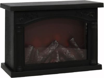 Gerimport Sfeerhaard - zwart - met led verlichting - L28 x B12 x H20 cm - open haard