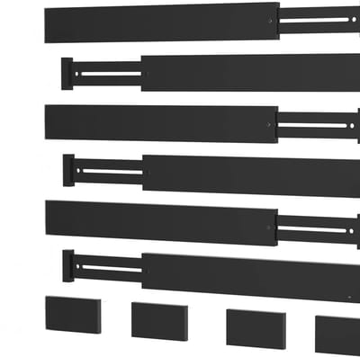 Famanu – 10 stuks ladeverdelers verstelbaar bamboe - lade-organizer - geveerd - keuken - commode - badkamer - slaapkamer - babylade - bureau-opbergsysteem (zwart)