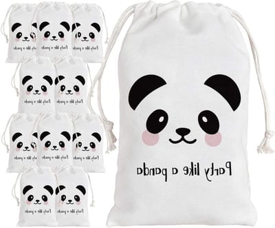 Party Favor Bags 12 Pack - Panda Thema - Gift Goodie Candy Treat Zakken - Baby Shower - Verjaardagsfeest Benodigdheden