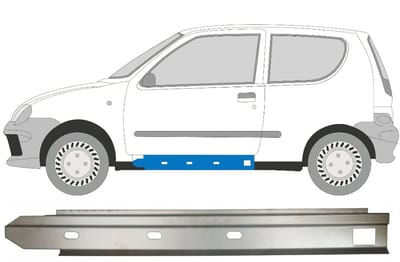 Binnenste reparatie dorpel voor Fiat Seicento 1998-2010 / Links