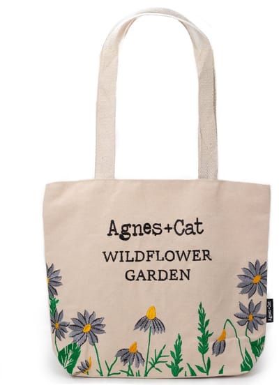 Agnes + Cat Wildflower Garden Tote Bag - Purple Flowers