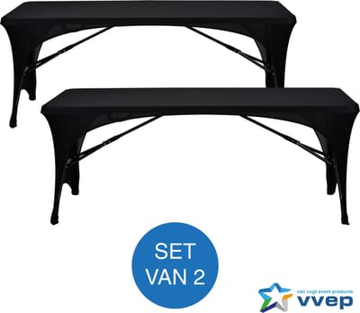 Tafelrok Style Open - Set van 2 - 183x76 cm - Zwart