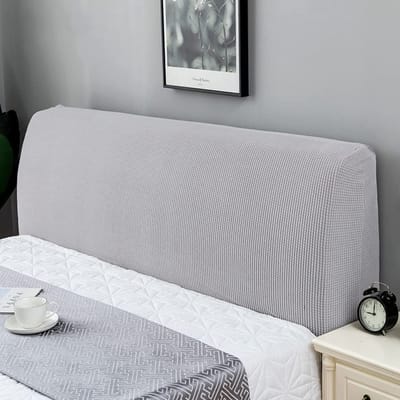 Dailygoods - Stretch hoofdbordbekleding - Hoofdbordhoes - Lichtgrijs - Bedbescherming - Rekbaar - Geschikt voor 130-170 cm