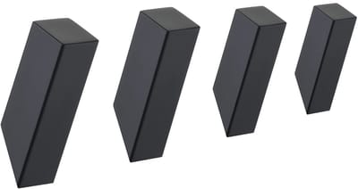 Dailygoods- Handdoekhaken 4-Pack - Wandhaken - Zwart - Roestvrij Staal - Zelfklevend - Schokbestendig