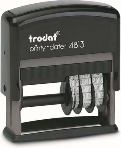 Trodat Printy 4813/D Rood - Stempels - Datum stempel Nederlands - Stempel afbeelding en tekst