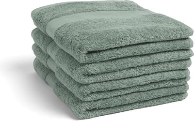 Yumeko handdoeken terry zeegroen 50x100 - 4 st - Hotelkwaliteit - Bio, eco & fairtrade