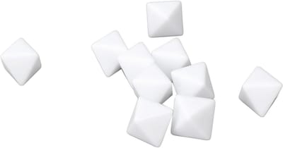 Witte Dobbelstenen - Achtzijdig - Bordspellen Knutselen - Glad Gepolijst Oppervlak - 30 Stuks - Wit