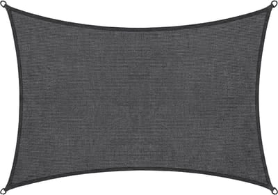 Abbey Camp Schaduwdoek - HDPE - 3 x 4 m - Grijs - Zonnedoek - RVS Ringen - VALLETTA-340