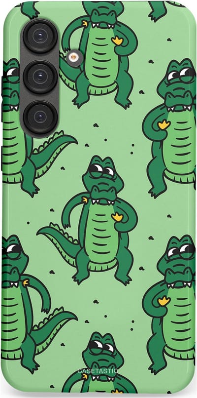 Casetastic hoesje geschikt voor Samsung Galaxy S25 Plus - Dubbellaagse bescherming - Kroko dans - Fashion Case - Mintgroen
