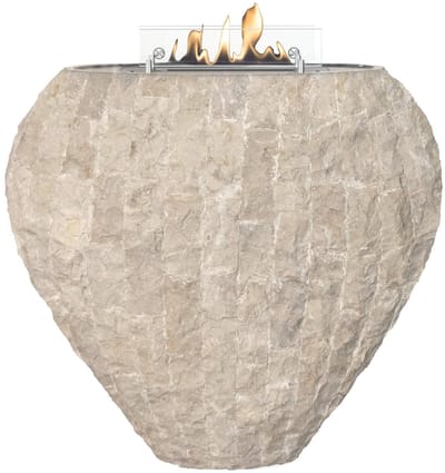 Xaralyn Bio-ethanol haard - Shigo W - wit natuursteen - 2 KW verwarming - vaas ombouw met inbouwhaard - designhaard - sfeerhaard