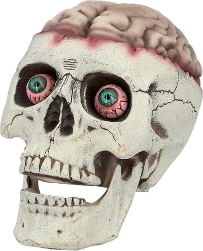 Boland - Schedel Brain dead met beweegbare kaak - Horror - Doodshoofd - Hersenen - Halloween - Decoratie - Versiering