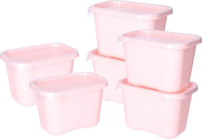 Juypal Vershoudbakjes nestbaar - BPA vrij - meal prep - 6x stuks van 1 liter - roze - luchtdicht - herbruikbaar