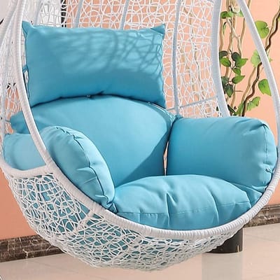 Hangstoelkussen Ei - Schommelmand Kussen - Ontspanning Buiten - Waterdicht & Duurzaam - Ergonomisch Ontworpen - Blauw
