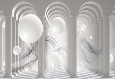 Fotobehang Columns Passage Abstract Spheres | XL - 208cm x 146cm | 130g/m2 Vlies