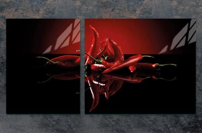 TMK ArtDeko - Snijplank - 100x52 cm - Chilli Kleur - Geharde Glas