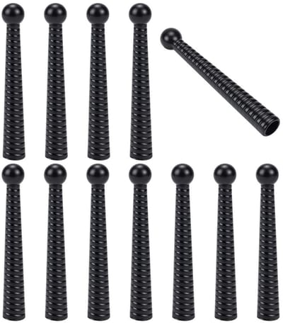Dailygoods- Bolo Stropdassen 12 Stuks - Zwarte Stropdassen - Kapsluiting Vervanging - Legering Snoeruiteinden - Doe-het-zelf Accessoires - Schokbestendig Design - Stropdas