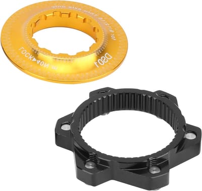 Center Lock Adapter voor Mountainbike, Disc Brake Rotor Conversie, Zwart en Goud, Geschikt voor 6 Bolts en Verbeterde Remprestaties