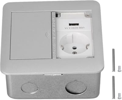 By shayne - Multifunctioneel Stopcontact - Waterdicht en Duurzaam - Donker Grijs - USB Aansluiting - Geschikt voor Elektronische Apparaten