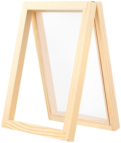 Dailygoods- Papierproductieframe A6 - Houten Zeefgereedschap - DIY Papierambachten - Droogbloemen - Natuurlijk Hout - Afmetingen 18 x 13 cm - Papierzeef