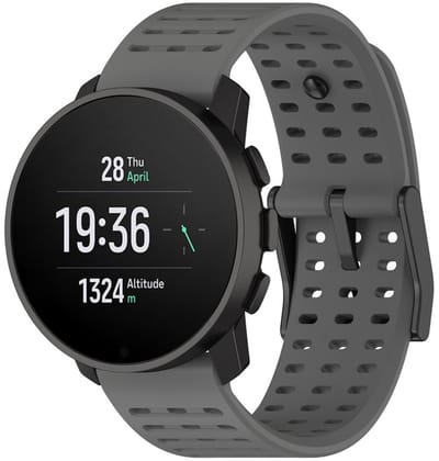 Siliconen bandje - geschikt voor Suunto 9 Peak (Pro) / Vertical / Race (2) / Run - band met gespsluiting en gaatjes - grijs