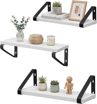 VASAGLE - Wandplank - Set van 3 - Industrieel Ontwerp - Voor Woonkamer Badkamer Keuken