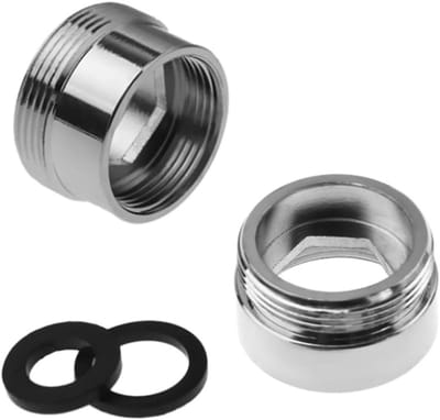Set van 2 Messing Tapadapters voor Waterfilter - 28mm Bushing naar 22mm Mannelijk, Waterfilteraccessoires, Kranen, Tuinieren