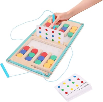 Kleursorteer Puzzel - Logisch Denkspel Doolhof - Cognitieve Vaardigheden Ontwikkelen - Interactieve Schuifpuzzel - 30x15x13cm - Multicolor