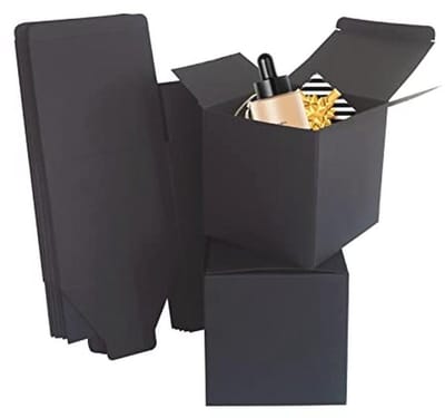 Zwarte Kraft Cadeaudozen 100x100x100mm - Set van 25 Lege Mini Cadeaudozen met Deksel voor Feestjes, Bruiloften of Verjaardagen