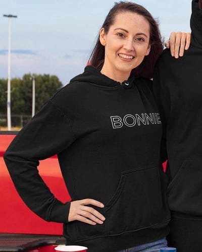 Bonnie / Clyde Hoodie (Bonnie - Maat XS) | Koppel Cadeau | Valentijn Cadeautje voor hem & haar