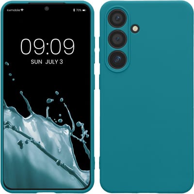 kwmobile telefoonhoesje geschikt voor Samsung Galaxy S24 - Hoesje voor smartphone - Precisie camera uitsnede - In mat petrol