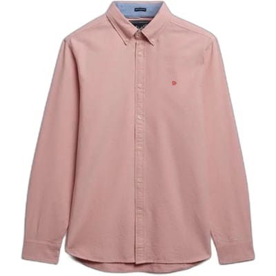 Superdry Preppy Oxford Overhemd met Lange Mouwen Pink Grootte: Xxl