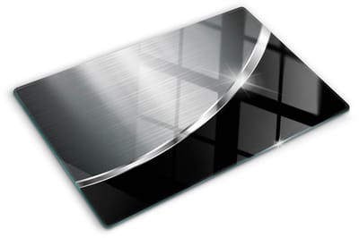 Tulup Glazen Snijplank - Zilver Textuur Anti-Slip Snijplank - 80 x 52 cm - Snijplank Glas - Groot Formaat Dienblad - Snijplank van Glas - Serveerplank van glas - Kookbenodigdheden