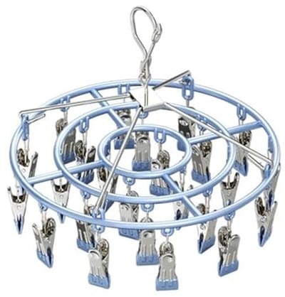 Ronde Sokendroger voor Handdoeken en Ondergoed, Winddicht Droogrek met 24 Wasknijpers