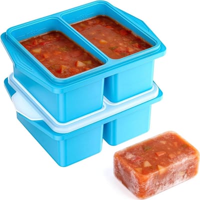 Dailygoods- Siliconen Vormen 2 Stuks - Soepcontainers met Deksel - Luchtdichte Afdichting - Voor Invriezen van Soepen/Sauzen - 250/500 ml - Herbruikbaar en Lekvrij - Vriescontainer