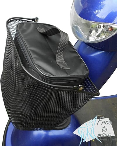 Zorgmiddelenaanhuis - Mandtas deluxe - mandtas voor scootmobiel - scootmobiel mandtas - mand voor scootmobiel - scootmobieltas - tas voor scootmobiel - 17 cm x 23 cm x 25 cm (LxBxH) - Zwart