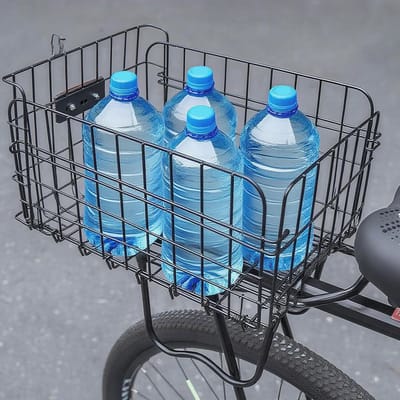 Fietsmand Achter - Fietsmand Opvouwbaar - Boodschappen Vervoeren - Met Veiligheidsreflector - 37 x 27 x 20 cm - Zwart