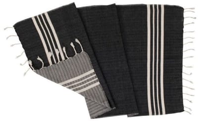 Lalay Kleine Hamamdoek Krem Sultan Black 100x50cm - black - 100 - 50 - dunne katoenen handdoek - sneldrogende saunahanddoek (niet geschikt als lendendoek)