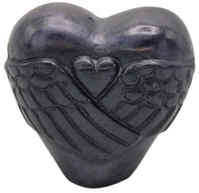 Urnenspecialist® - Urn Hart met vleugels - Urn Hart - Urn Vleugels - Zwart - Black - Mini urn - Aluminium - 100ML