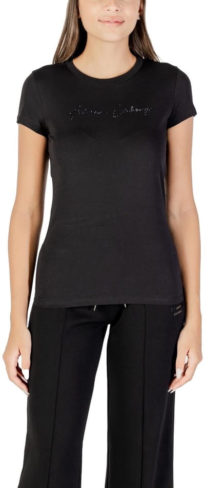 Rhinestone Embellished Short Sleeve T-shirt with Round Neck Wo -