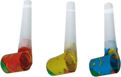 Papieren roltongen / feest toetertjes - 20x - blaastoeters - kunststof/papier - kinder verjaardag - feestartikelen
