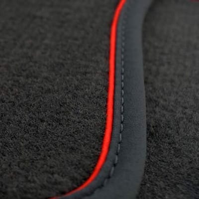 Premium Vloermatten voor Volkswagen Golf 7 en Golf 8 - Velours Automatten met Rode Sierband - 4-delig